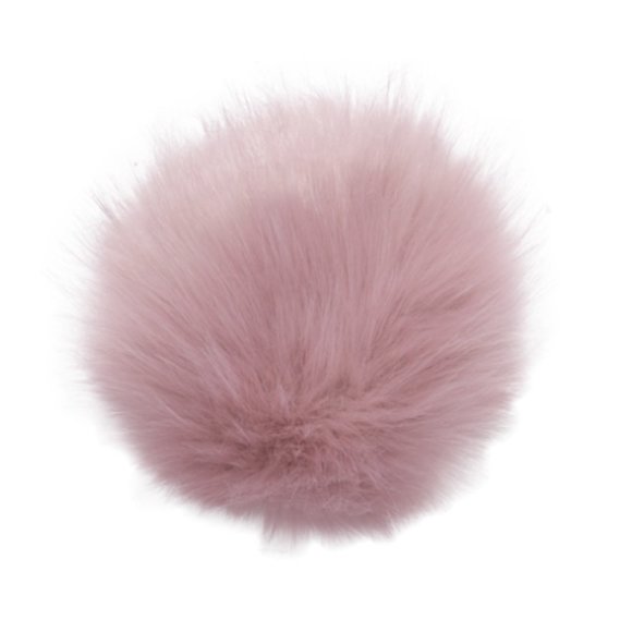 Pink Faux Fox Fur Snap-on POM POM for Toques. LARGE LUXURY 4"+ size - Picture 6 of 7